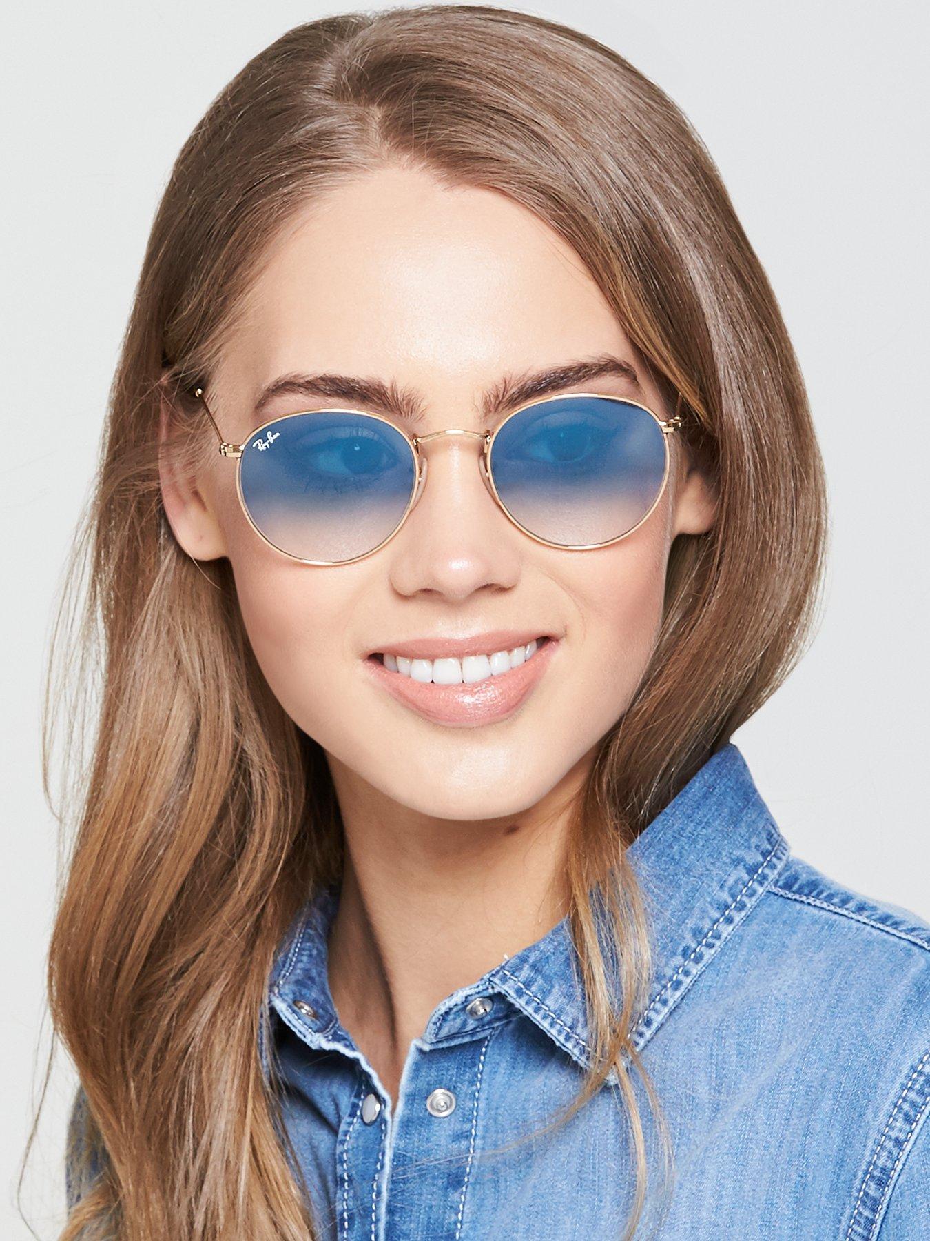 ray ban blue round sunglasses