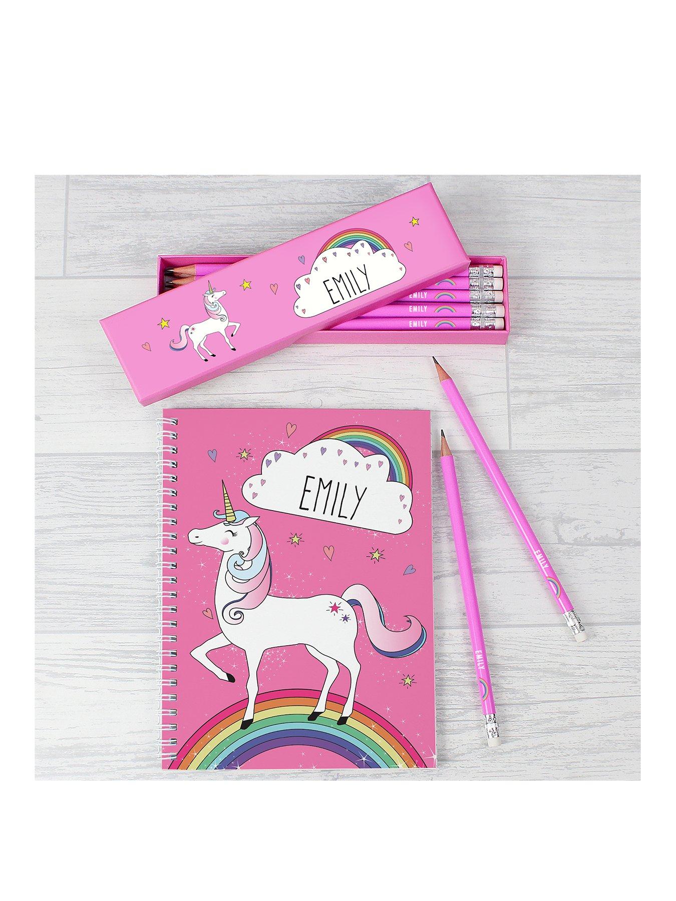 Personalised Unicorn Pink Pencils In A Box And Matching Note Book review