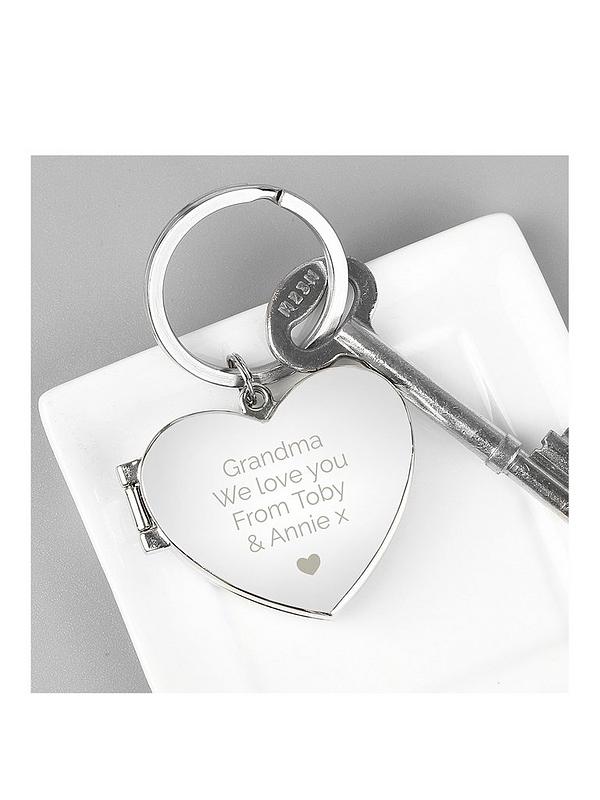 Image 1 of 4 of The Personalised Memento Company Personalised Valentines Heart Photo Key Ring