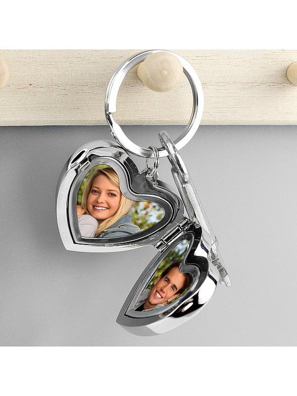 Image 2 of 4 of The Personalised Memento Company Personalised Valentines Heart Photo Key Ring