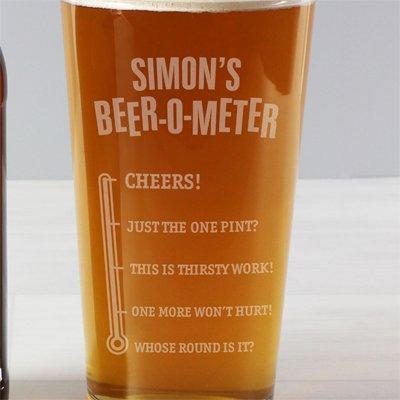 The Personalised Memento Company Beer-O-Meter Pint Glass