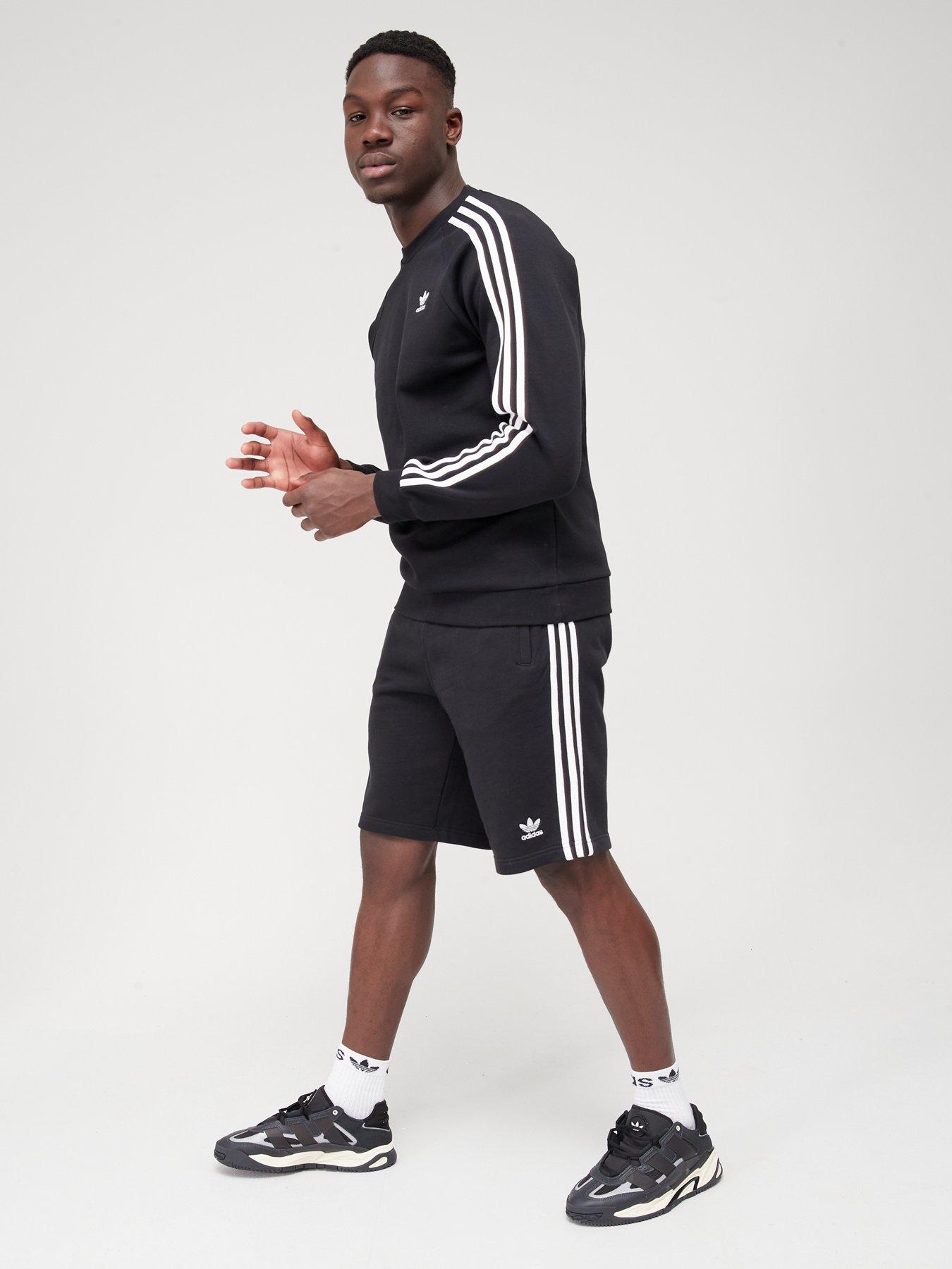 Adidas originals 3-stripe clearance jersey shorts in black