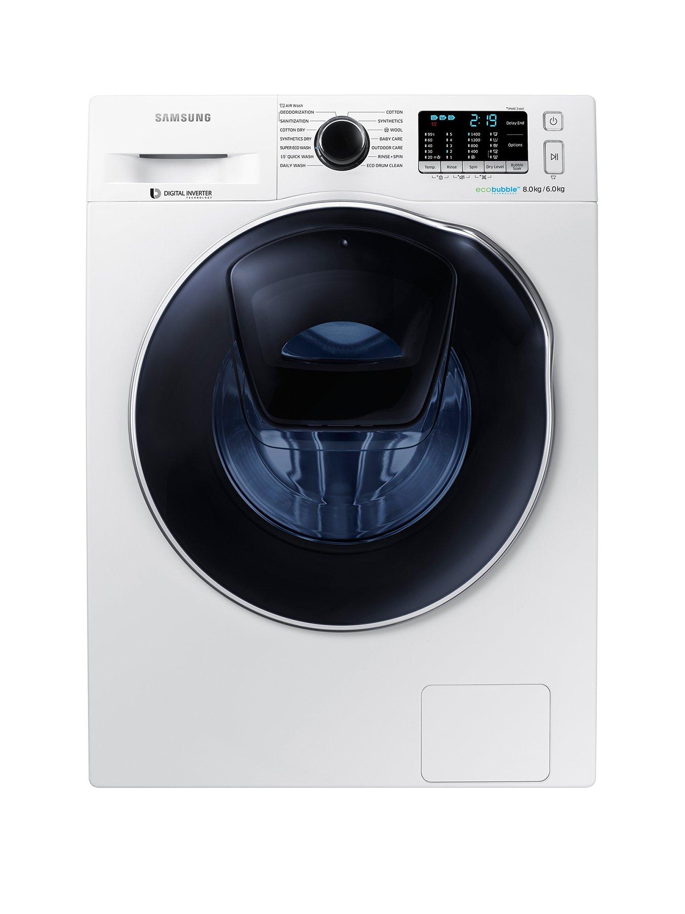 Samsung Wd80K5410Ow/Eu 8Kg Wash, 6Kg Dry, 1400 Spin Addwash&Trade; Washer Dryer With Ecobubble&Trade; Technology And 5 Year Samsung Parts And Labour Warranty - White