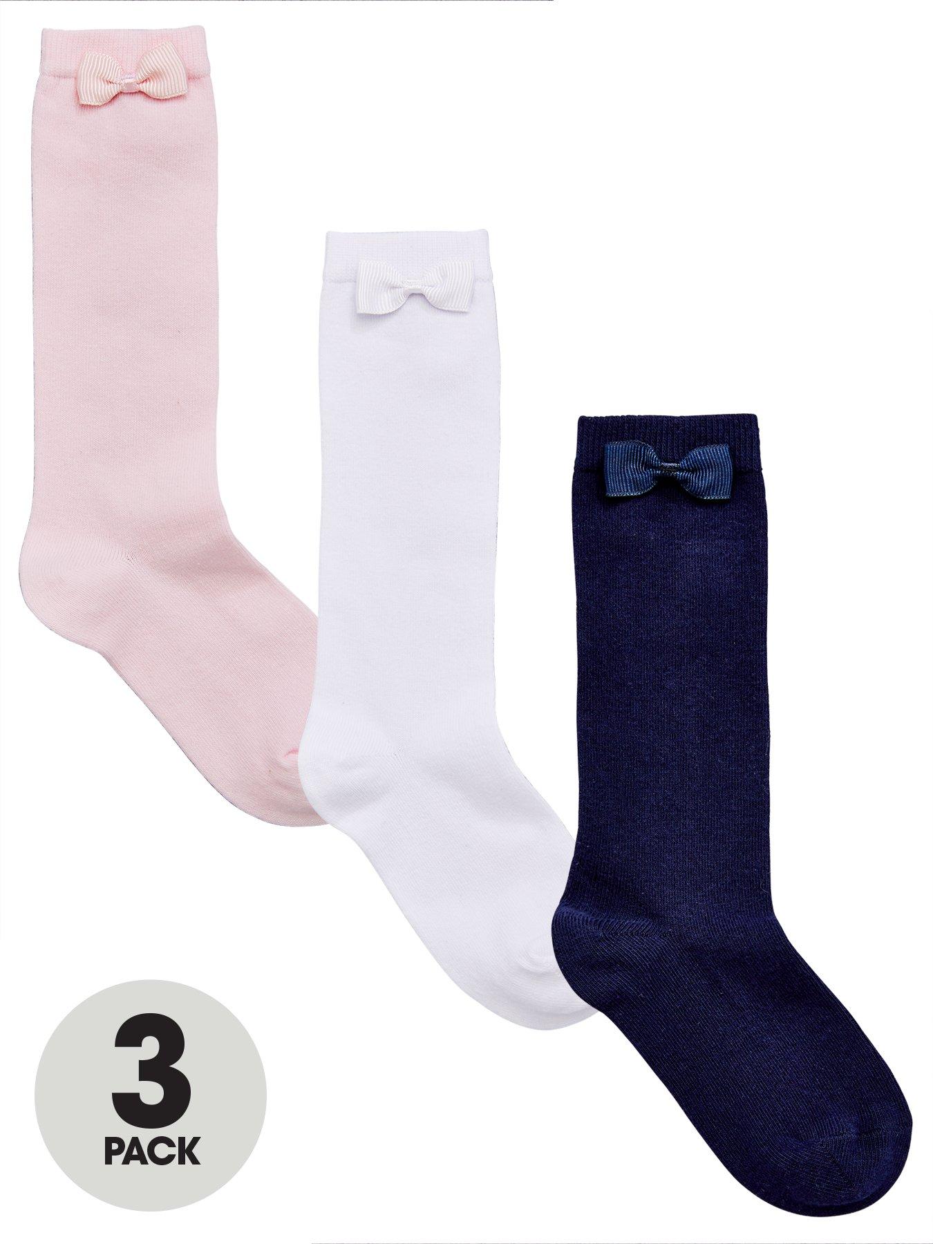 V By Very Girls 3 Pack Knee High Bow Socks review