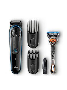 Braun Beard Trimmer BT3040 and Gillette Fusion ProGlide manual razor