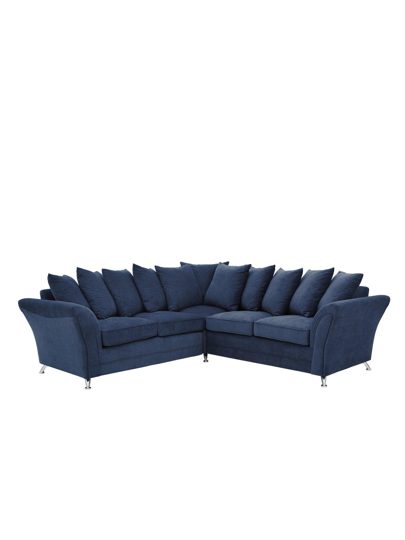 Cobalt blue deals corner sofa