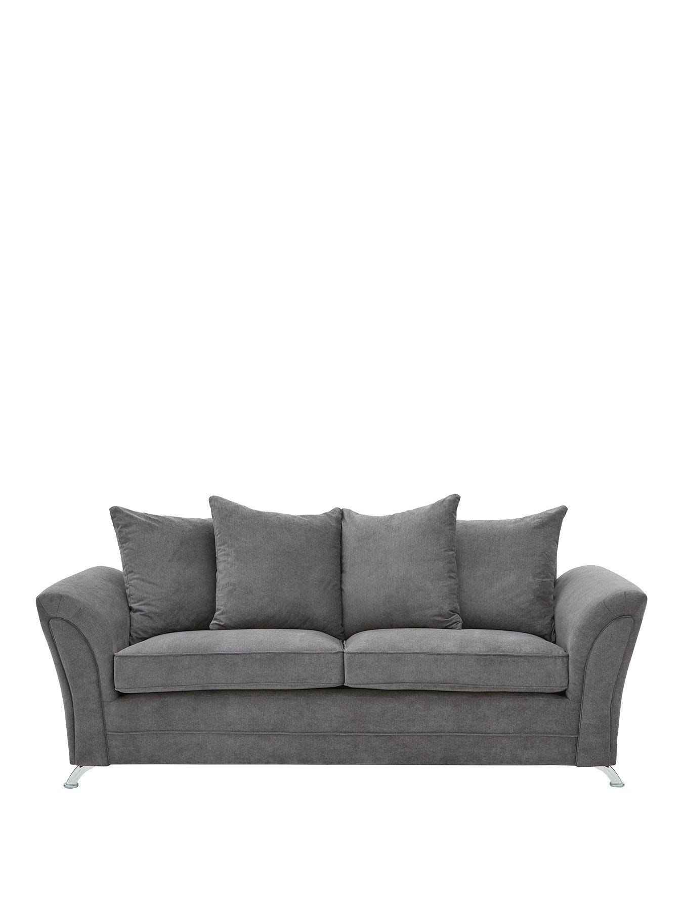 Product photograph of Very Home Dury Fabric 3 Seater Scatter Back Sofa from very.co.uk
