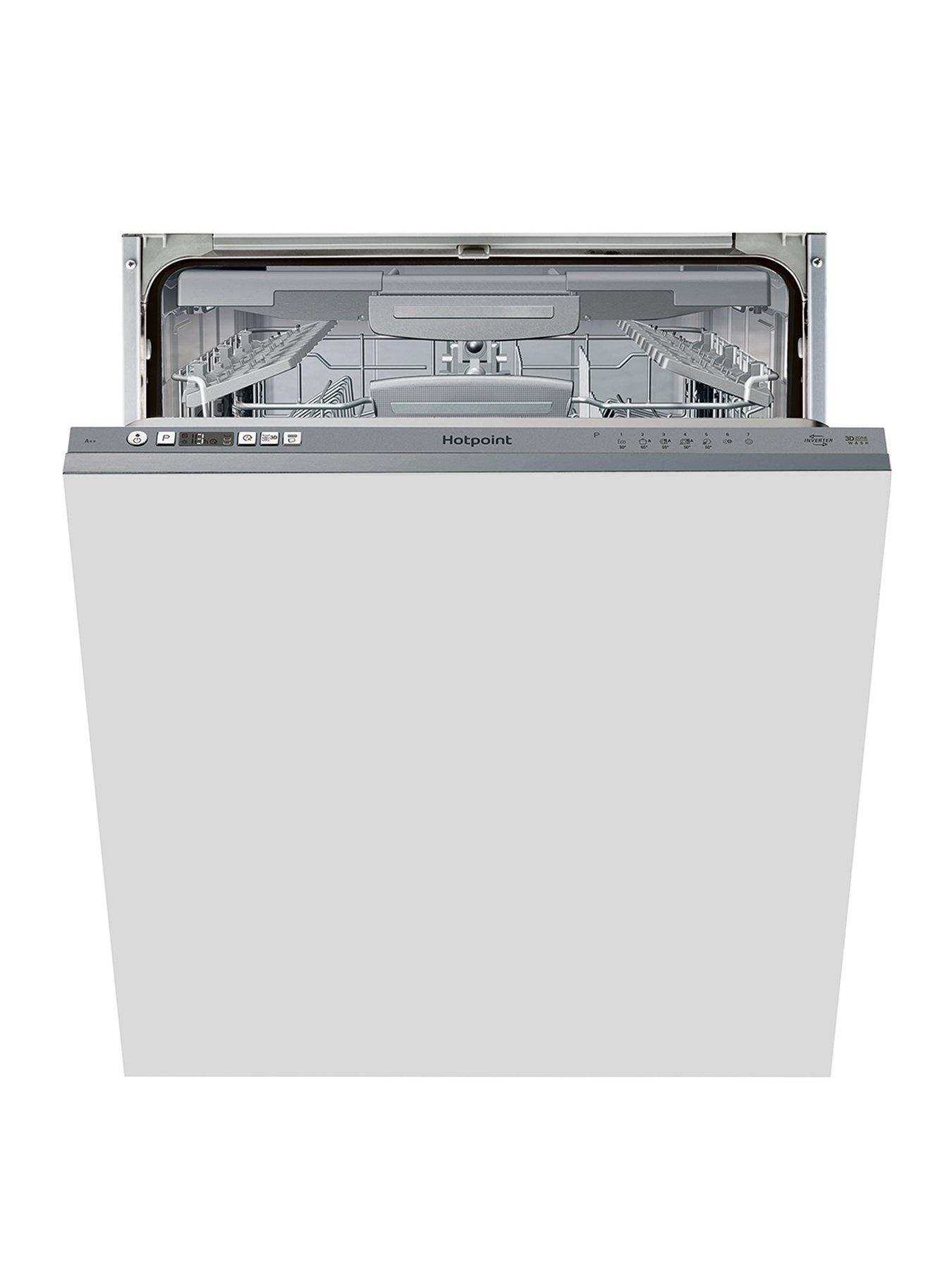 Hotpoint HIC3C33CWEUK 14Place Full Size Integrated Dishwasher with Quick Wash, 3D Zone Wash