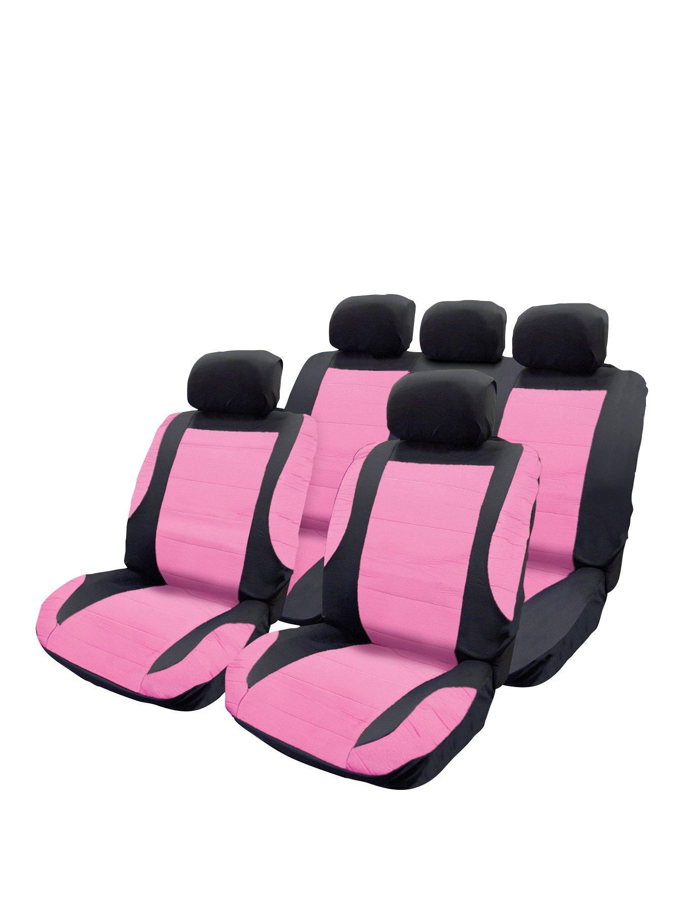 Product photograph of Streetwize Accessories Think Pink Car Seat Cover Set from very.co.uk