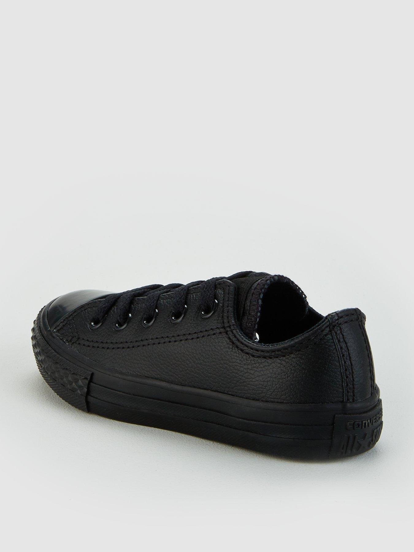 childrens black leather converse