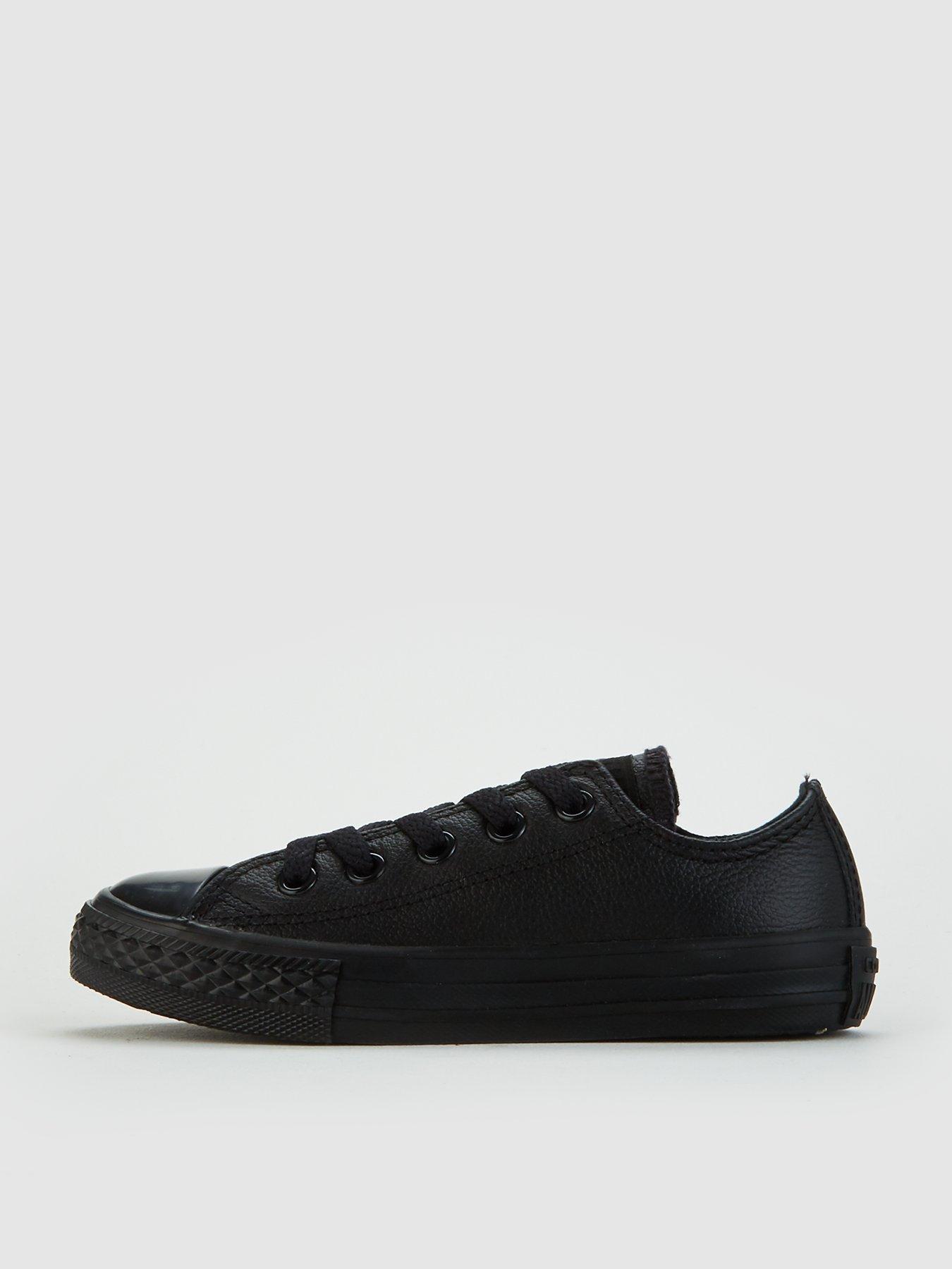 black leather converse junior