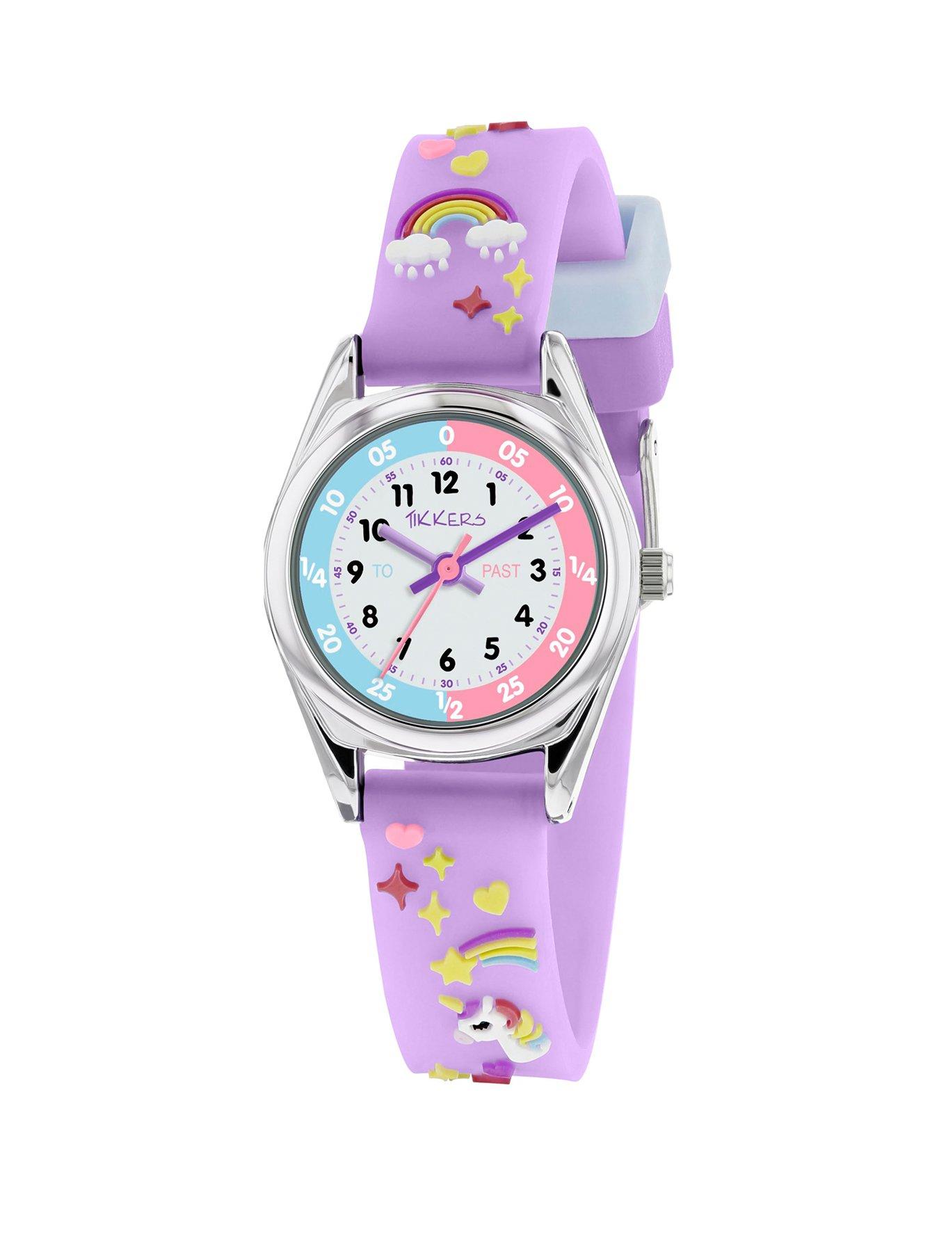 Tikkers White Dial Unicorn Lilac Strap Kids Watch
