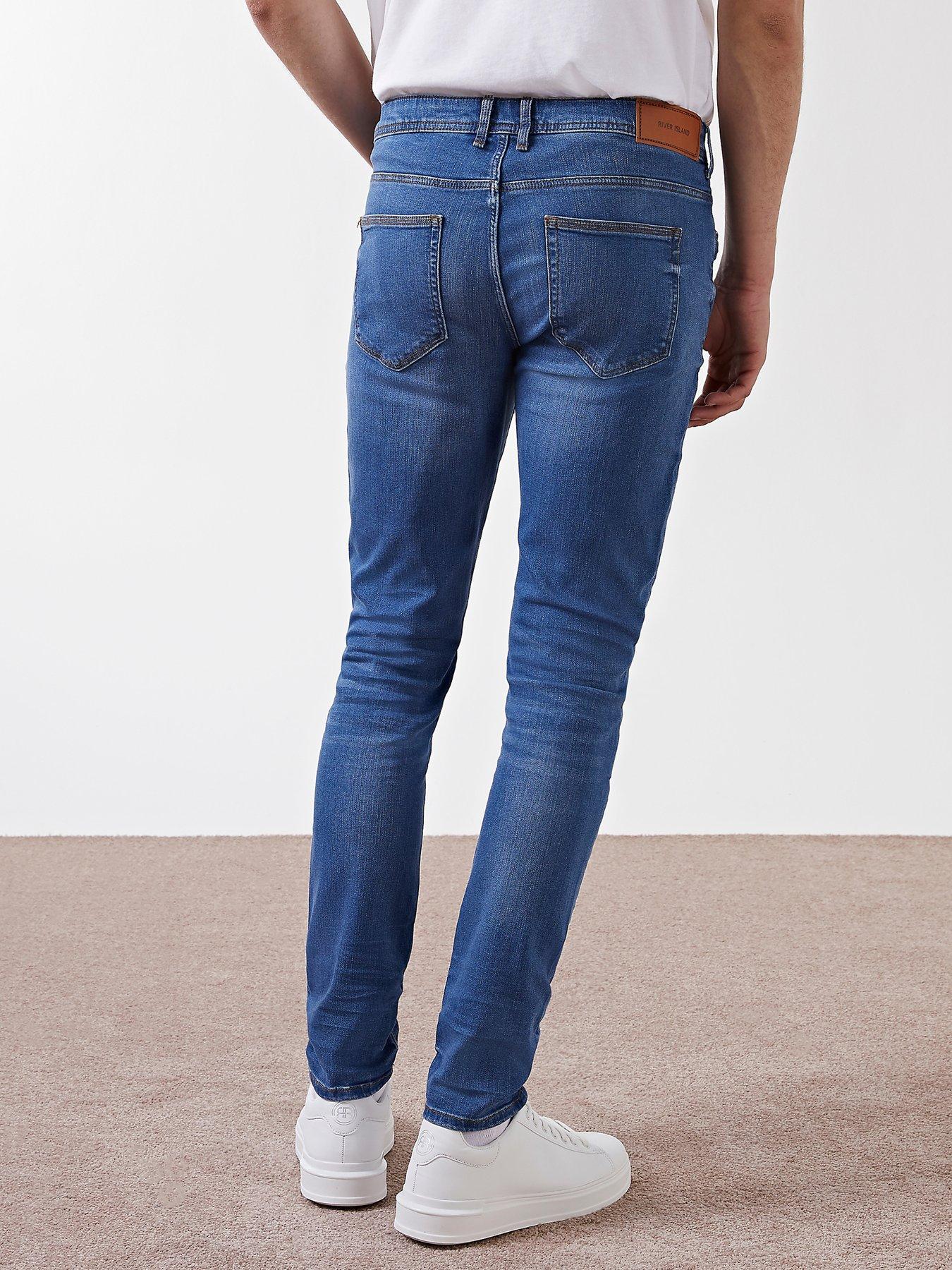 Mens mid blue sales jeans