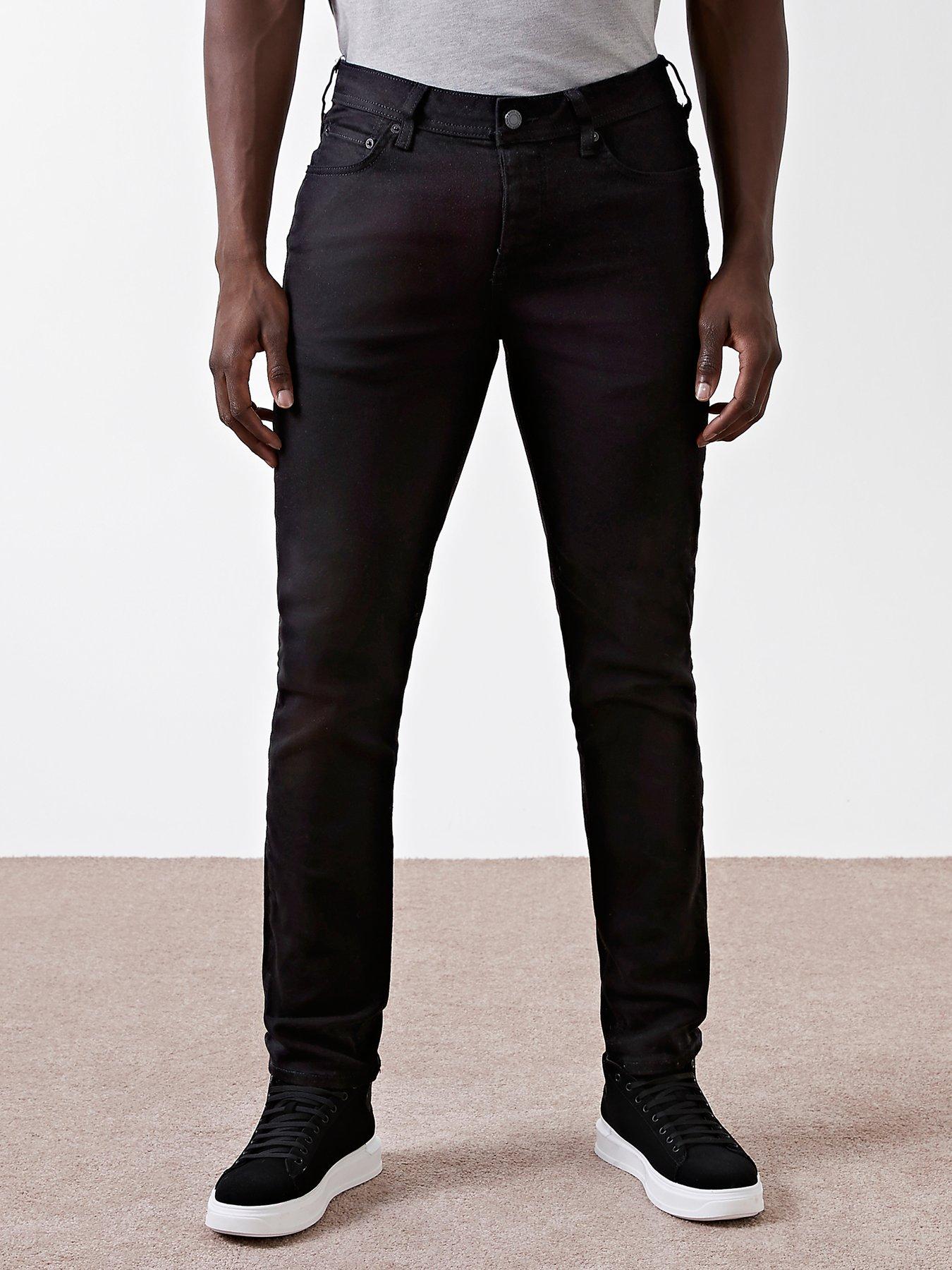 Mens black jeans sales river island