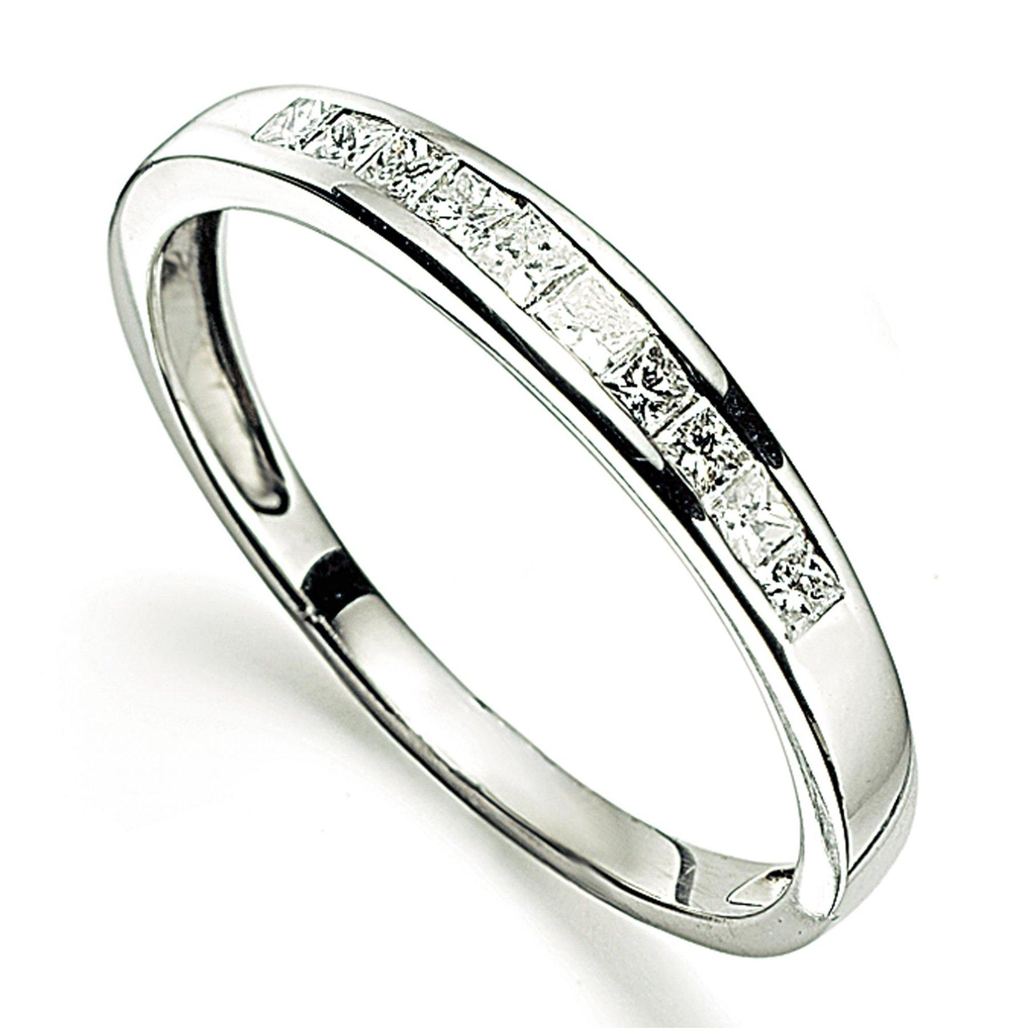 Product photograph of Love Diamond Platinum 25 Point Diamond Channel Set Eternity Ring from very.co.uk