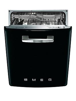 Smeg Di6Fabbl 60Cm 50S Style Built-In 13-Place Dishwasher With Flexiduo Baskets – Black
