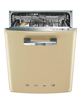 Smeg Di6Fabcr 60Cm 50S Style Built-In 13-Place Dishwasher With Flexiduo Baskets – Cream