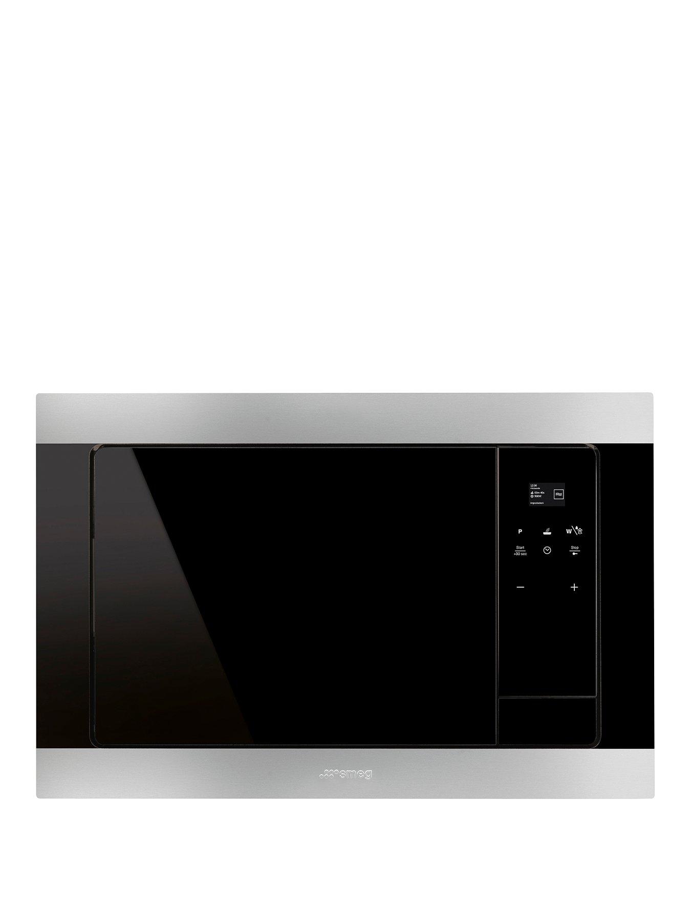 Smeg Fmi320X Eclipse Glass Built-In Microwave Oven With Grill - Stainless Steel