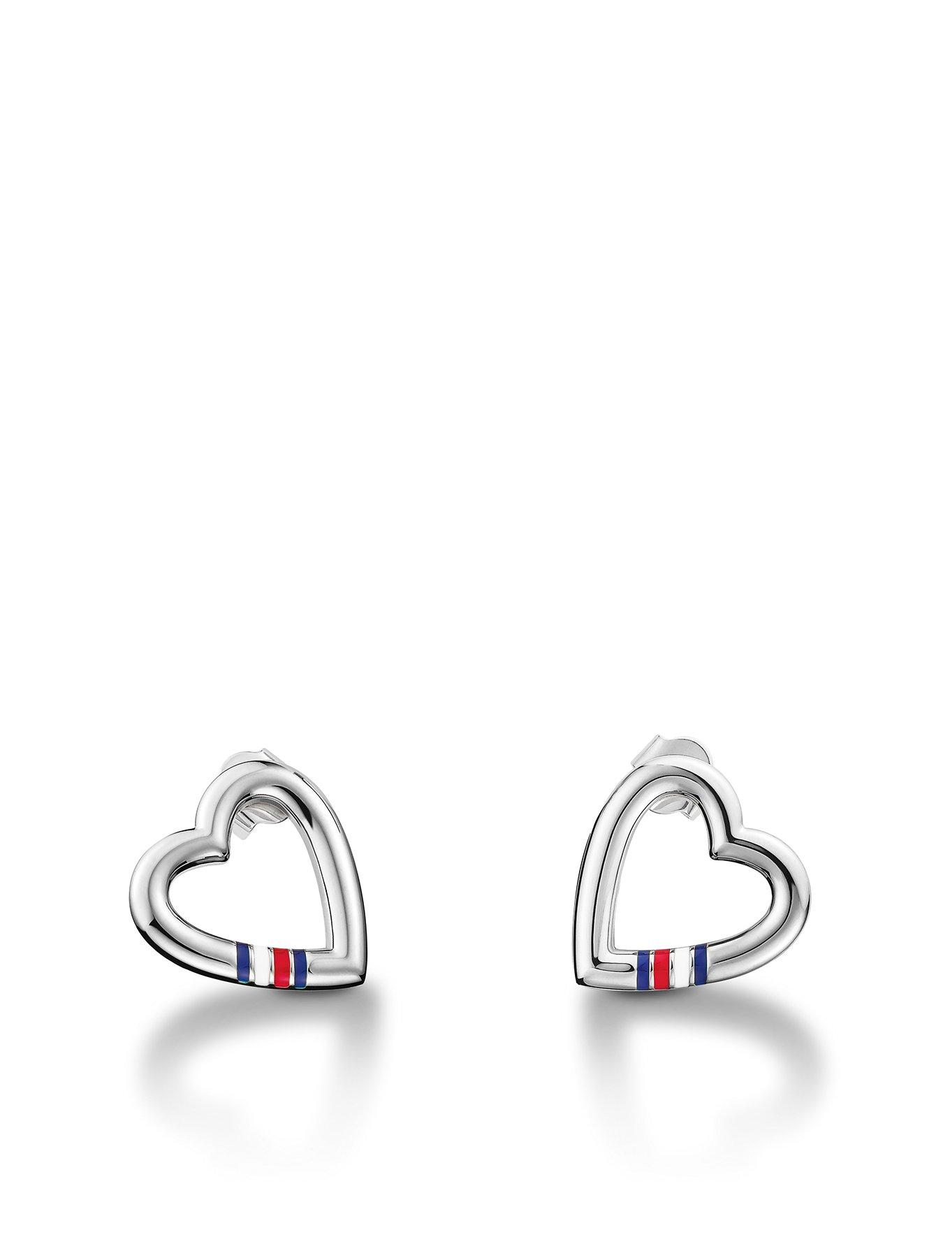 Tommy Hilfiger Heart Logo Earrings Very