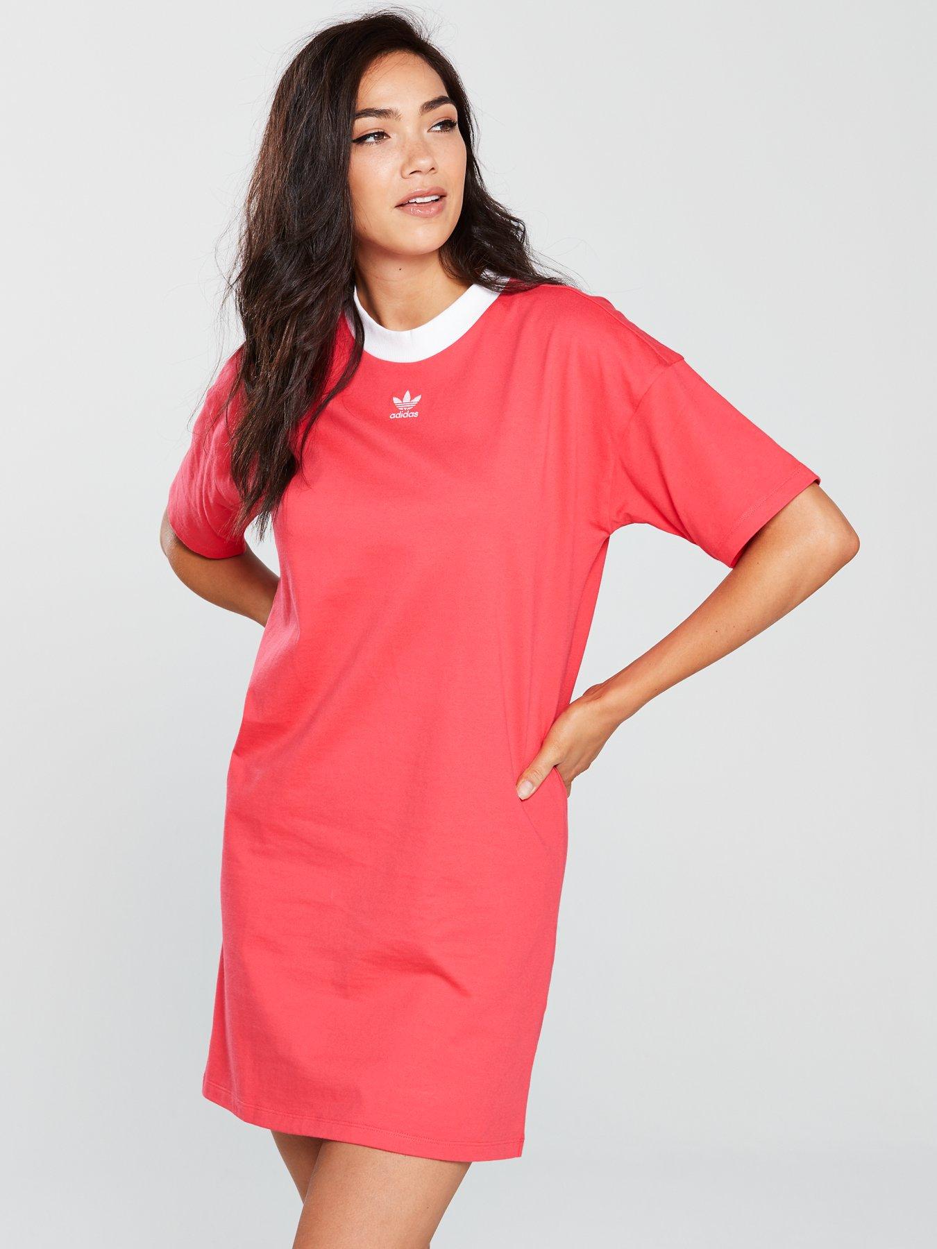 adidas t shirt dress pink