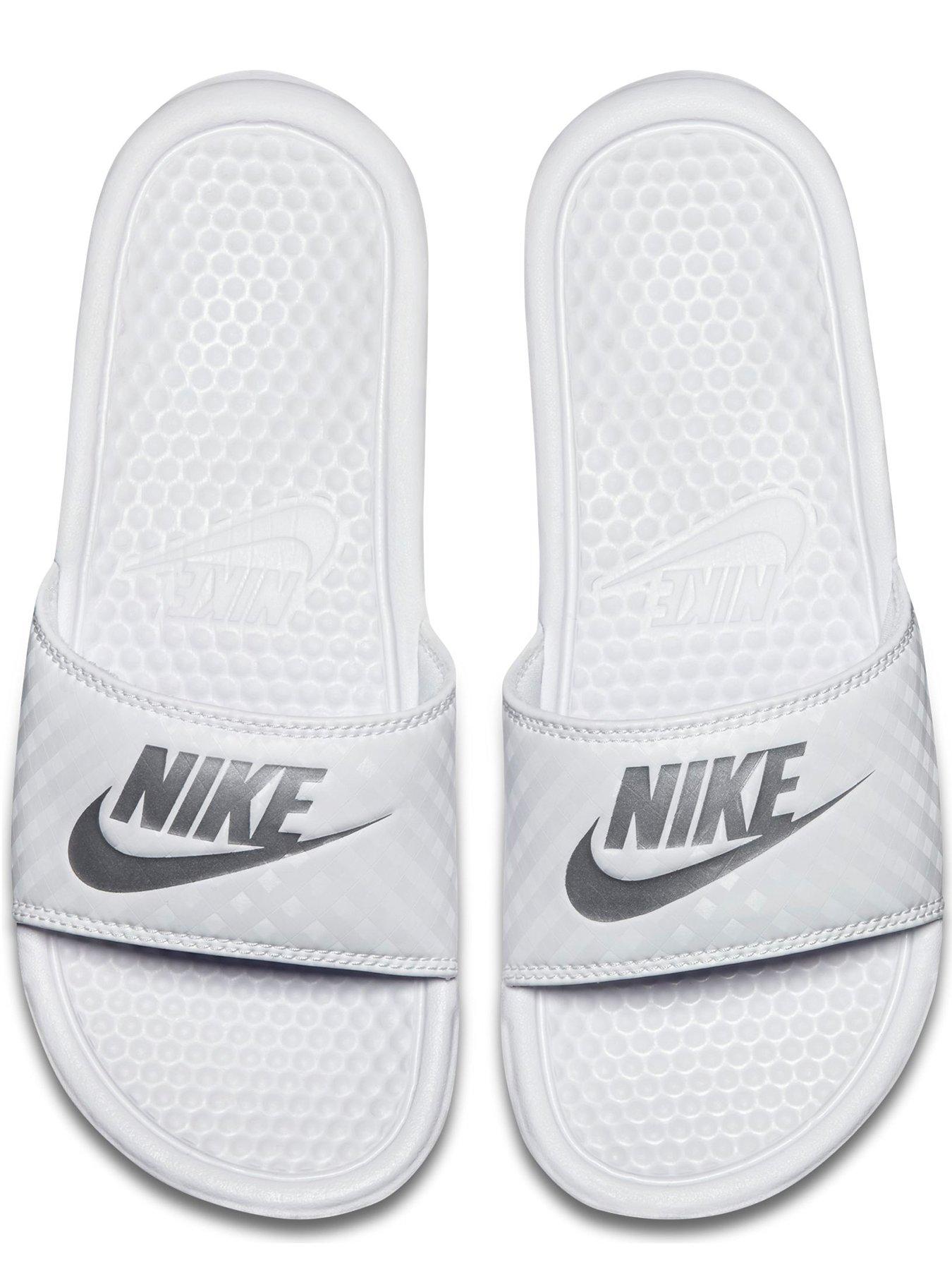 nike white sliders womens