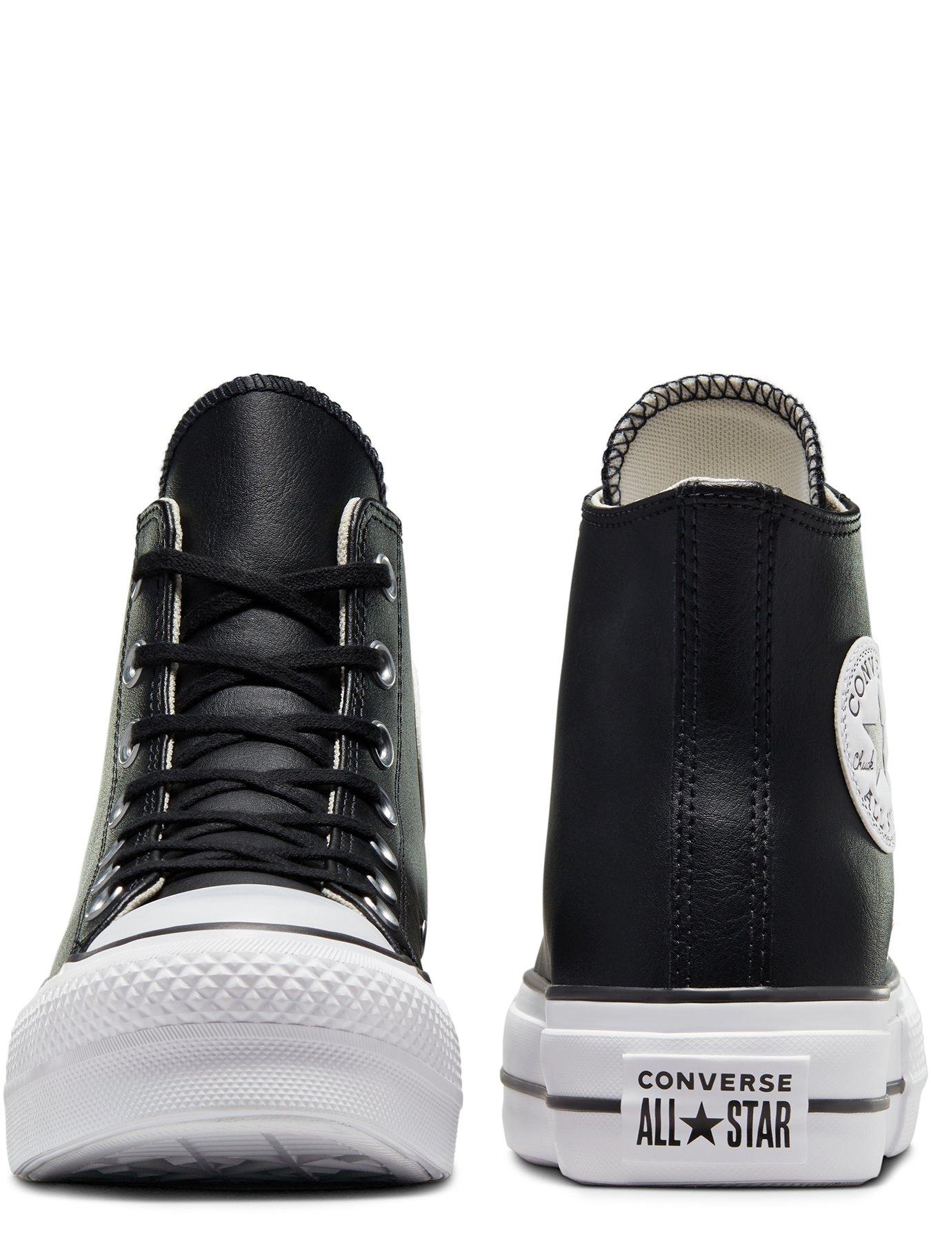 Black converse womens leather hotsell