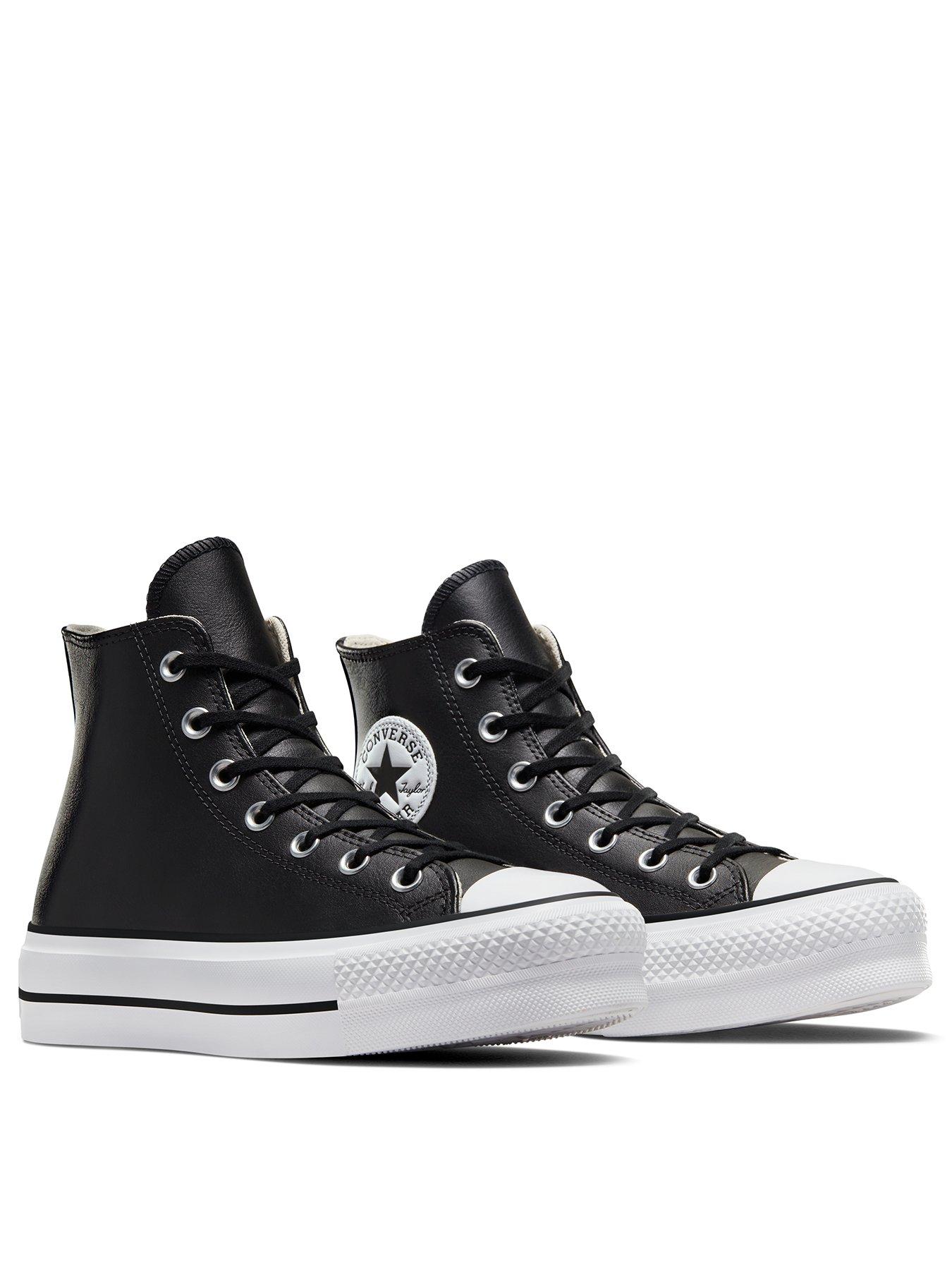 Cheap black store leather converse