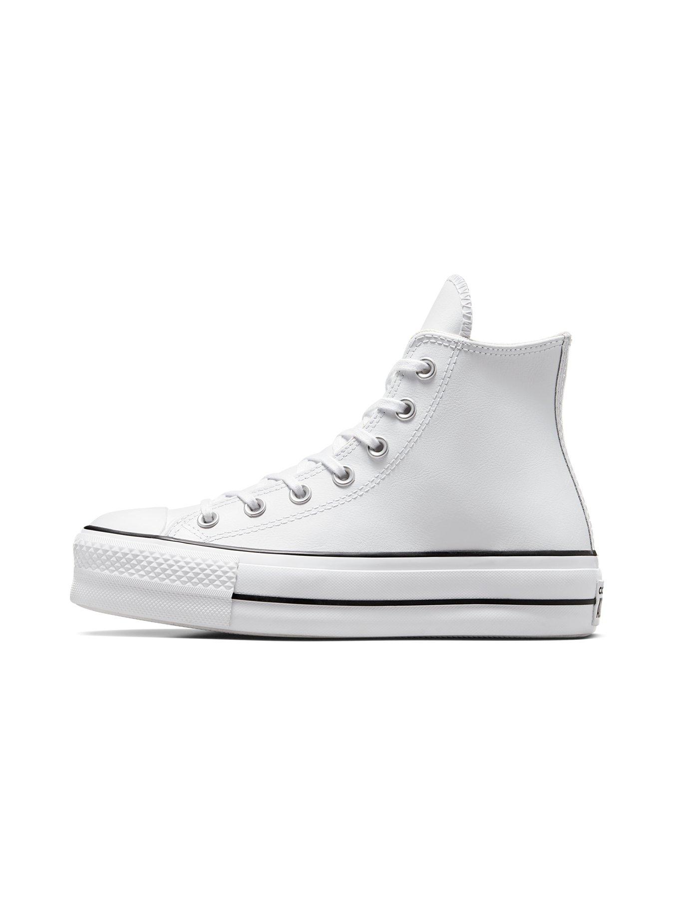 Platform converse white low cut best sale