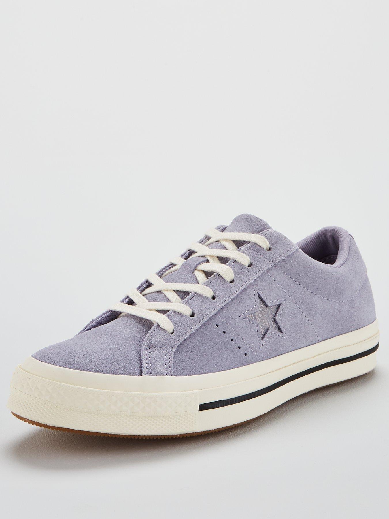 converse lilac suede