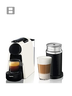 Nespresso Essenza Mini Coffee Machine with Aeroccino by Magimix - Pure White