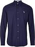  image of ps-paul-smith-zebra-badge-long-sleeve-tailored-fit-shirt-navy