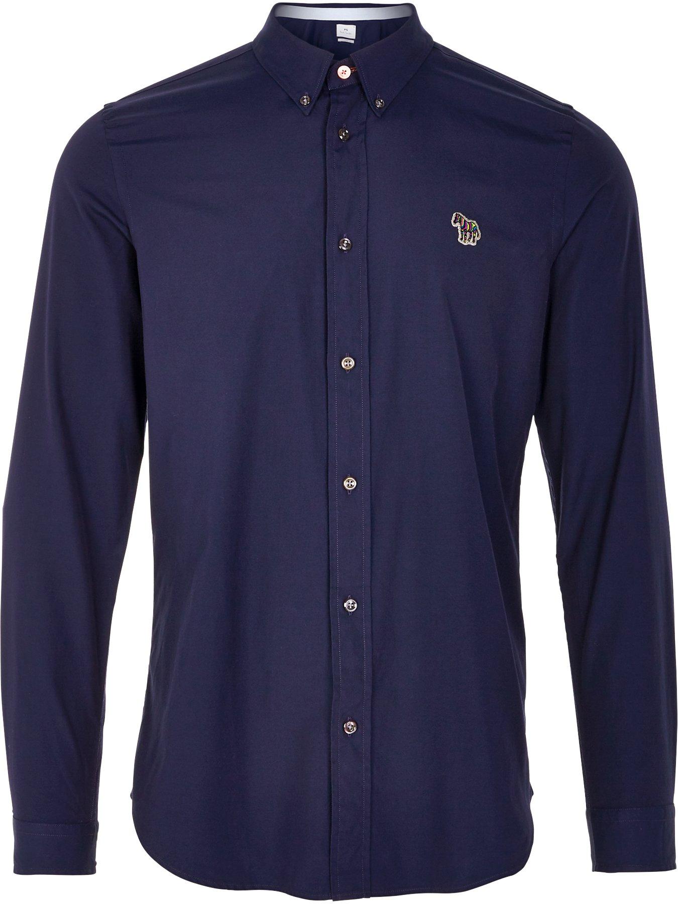 Image 3 of 5 of PS PAUL SMITH Zebra Badge Long Sleeve Tailored Fit Shirt - Navy
