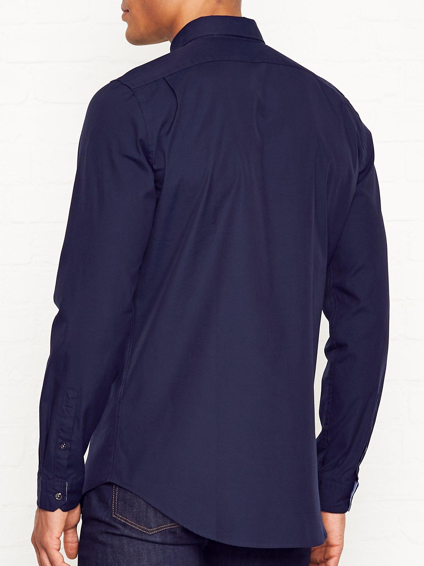 Image 4 of 5 of PS PAUL SMITH Zebra Badge Long Sleeve Tailored Fit Shirt - Navy
