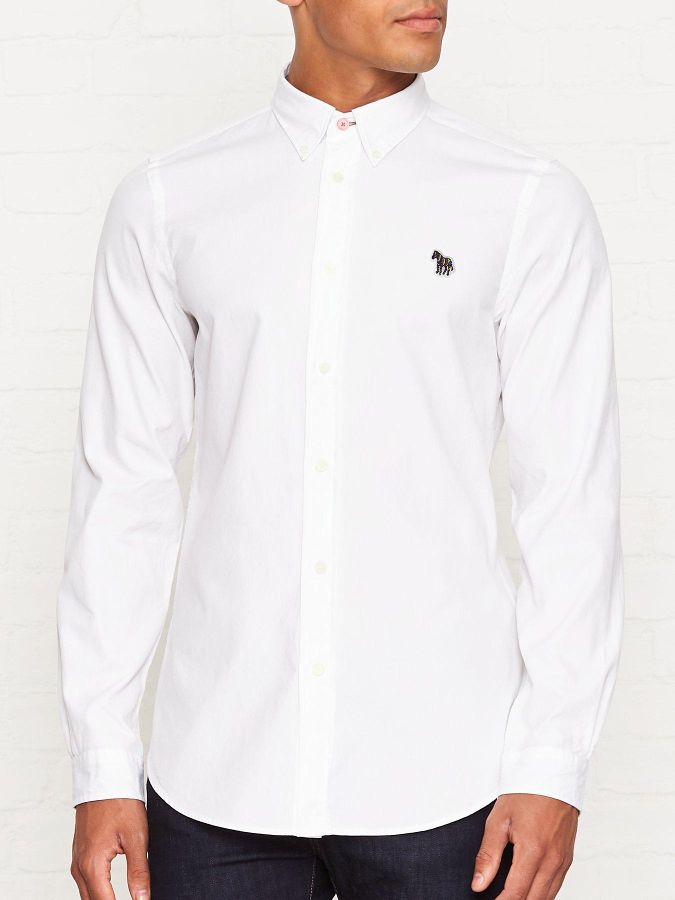 Paul Smith Tailored-Fit White Cotton 'Micro Dot' Shirt