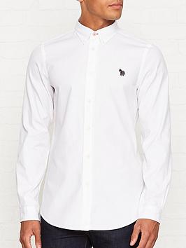 ps paul smith zebra logo oxford shirt - white