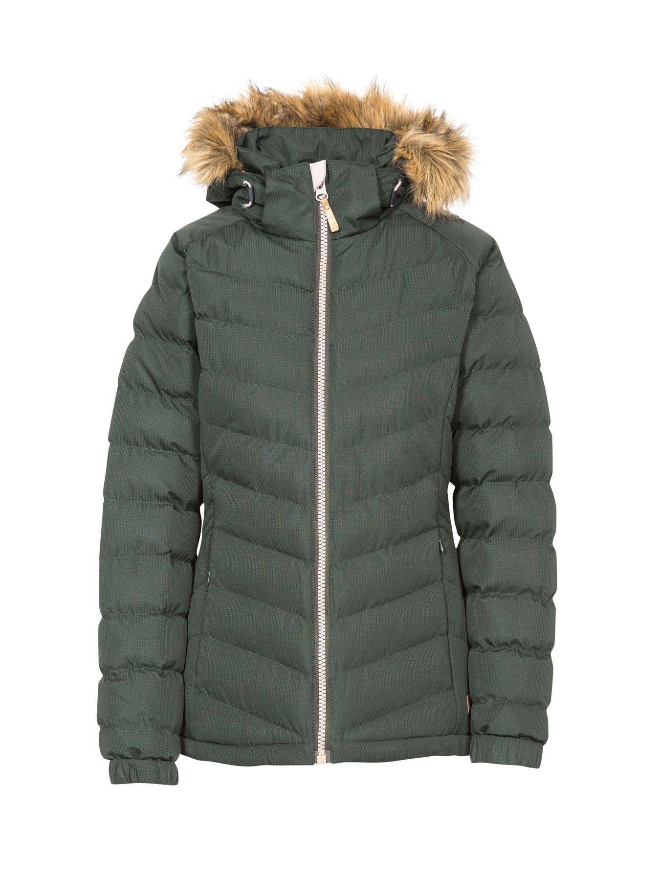 trespass nadina faux fur trim parka