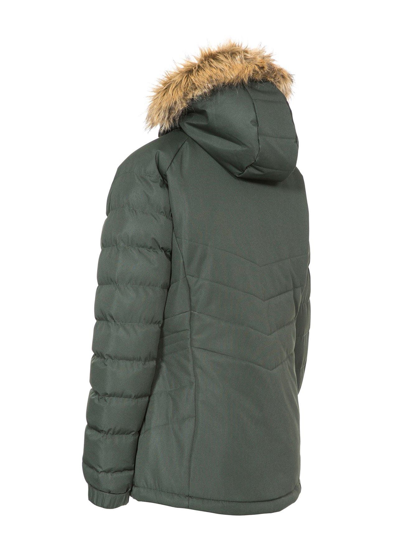 trespass nadina faux fur trim parka