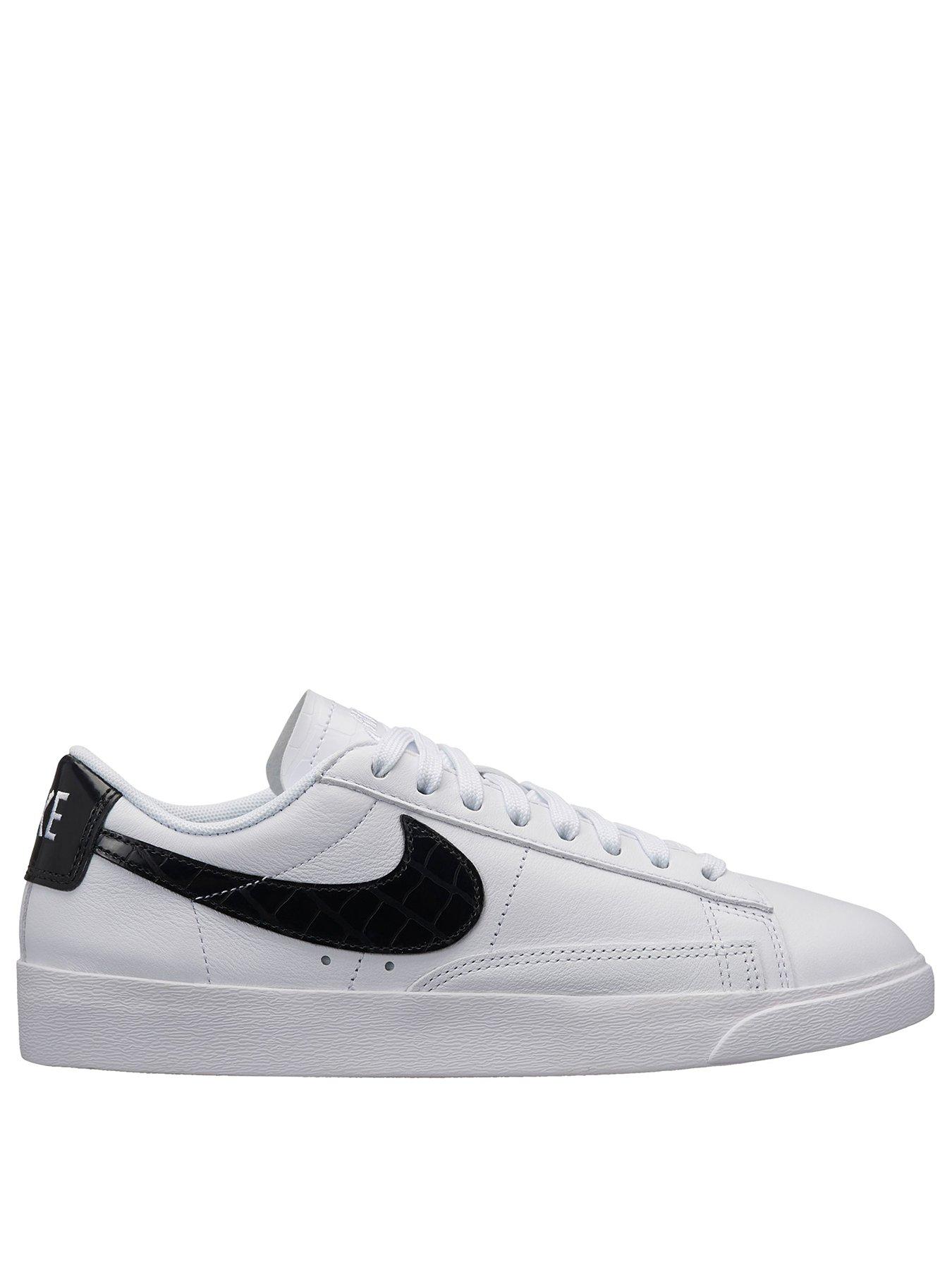 nike blazer trainers in white and black