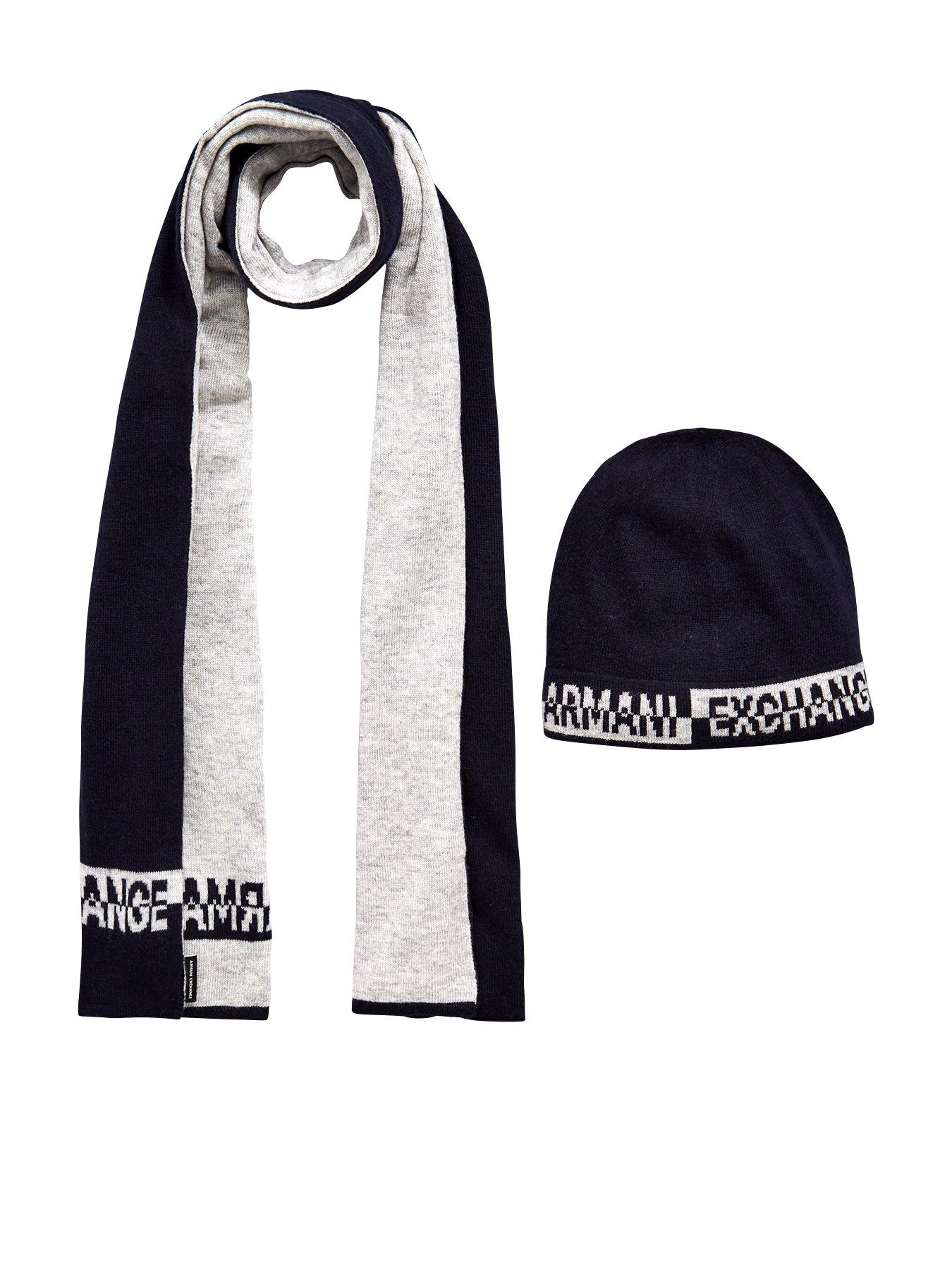 armani exchange hat and scarf set