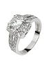  image of moissanite-18-carat-white-gold-185-points-cushion-set-ring-with-stone-set-shoulders