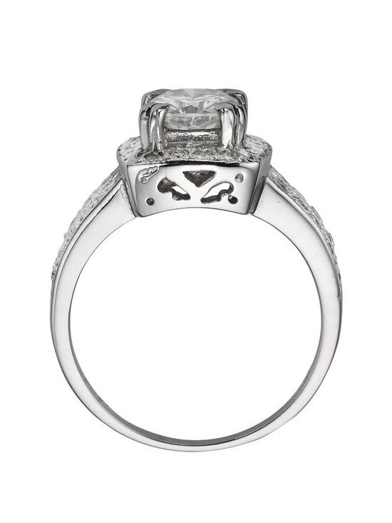 back image of moissanite-18-carat-white-gold-185-points-cushion-set-ring-with-stone-set-shoulders