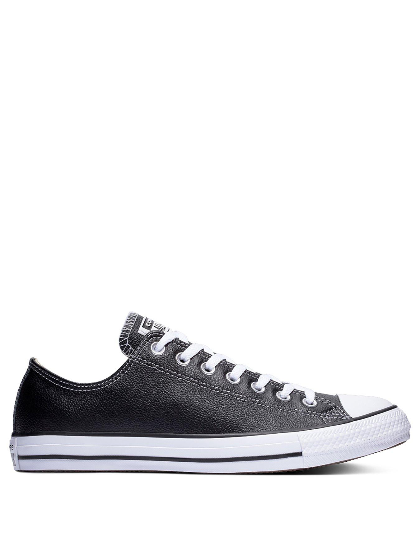 undefined Mens Leather Ox Trainers - Black
