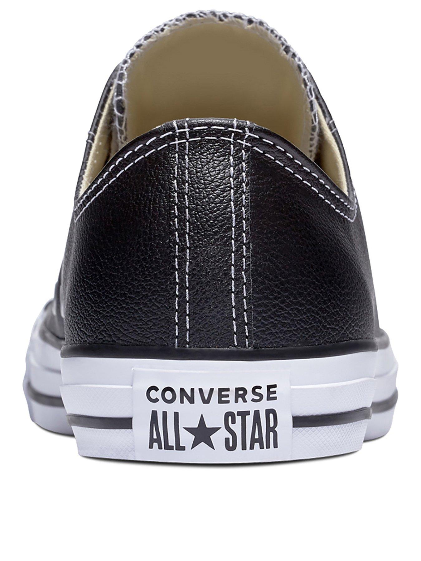 Black leather converse mens size 8 hotsell