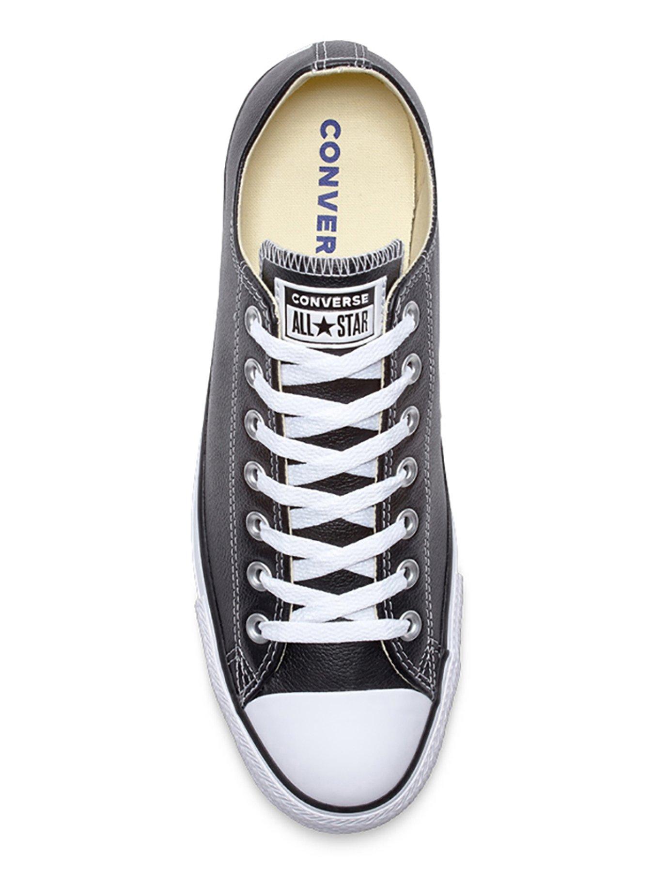 Converse Mens Leather Ox Trainers Black Very