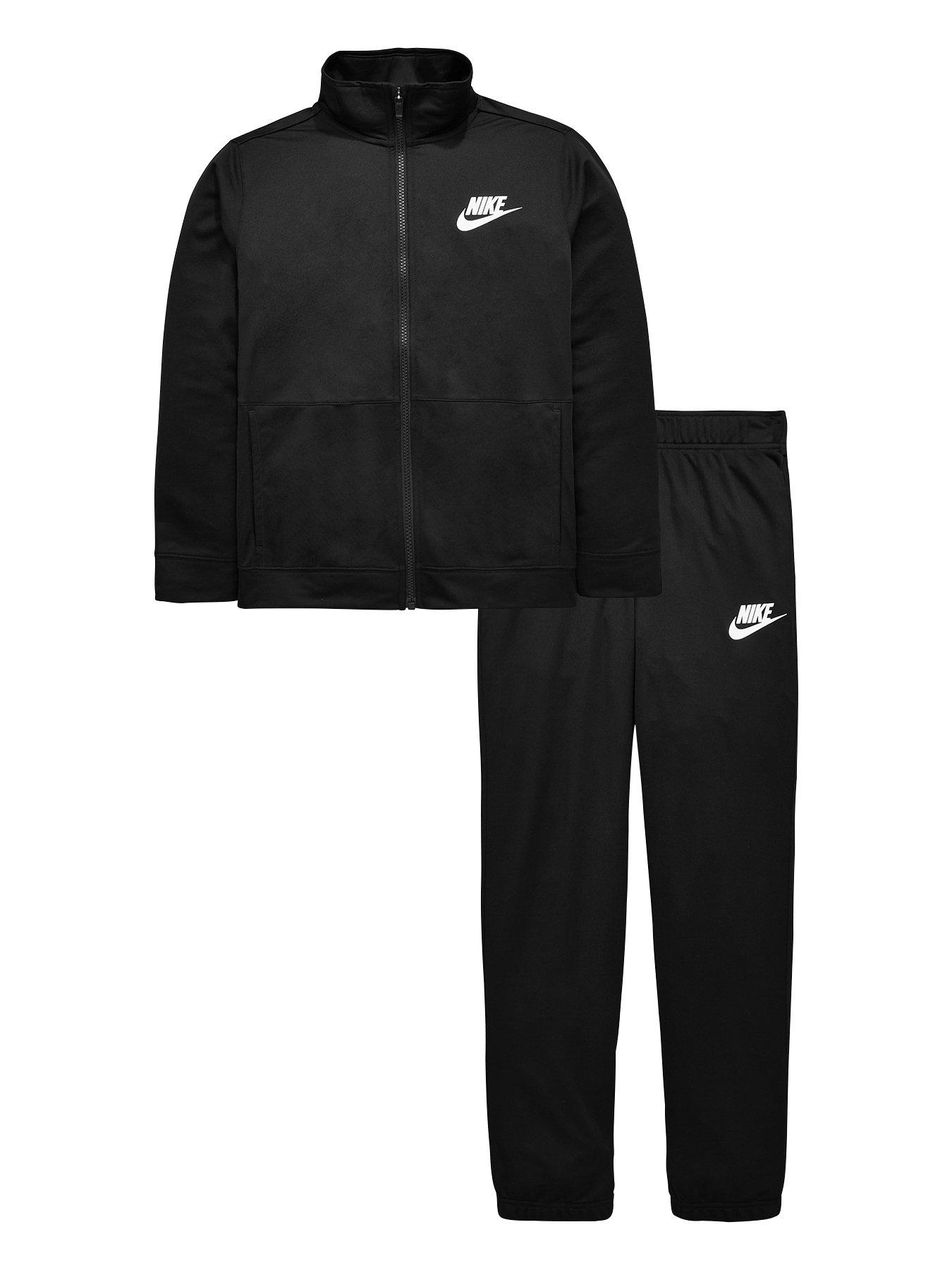 nike black poly tracksuit