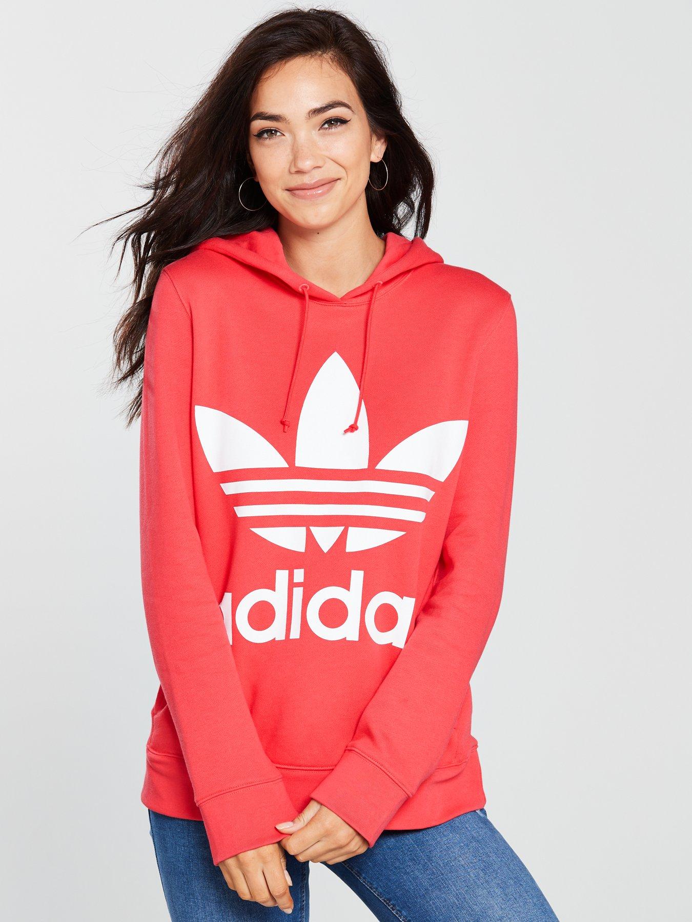 adidas trefoil hoodie rosa