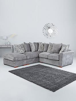 Product photograph of Very Home Kingston Fabric Left Hand Scatter Back Corner Chaise With Footstool from very.co.uk