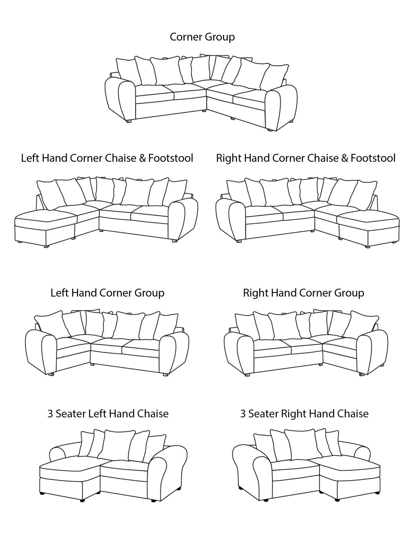 Image 6 of 6 of Very Home Kingston Fabric Left&nbsp;Hand Scatter Back Corner Chaise&nbsp;with Footstool