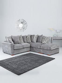 Product photograph of Very Home Kingston Right Hand Scatter Back Corner Chaise With Footstool from very.co.uk