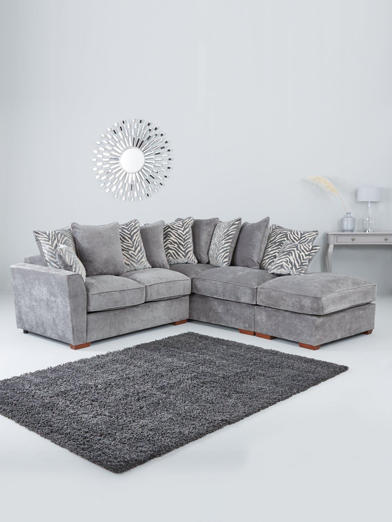 undefined Kingston Right Hand Scatter Back Corner Chaise with Footstool